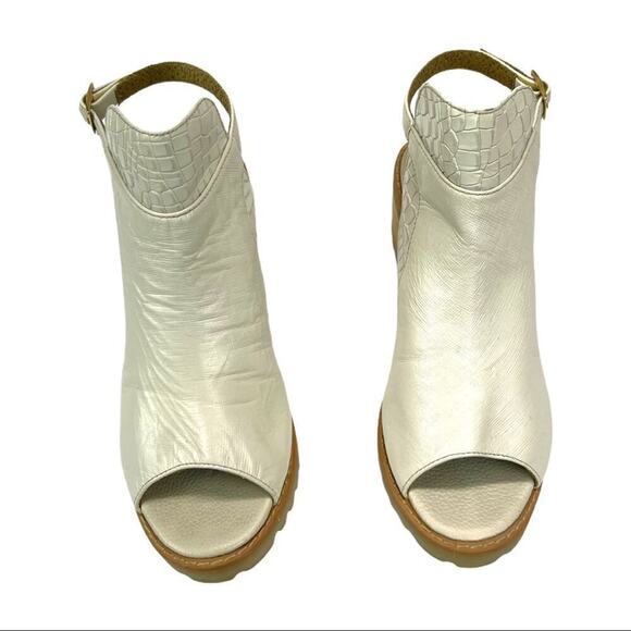 Fucsia Mania Leather Y2K Block Heel Sandals Sz 7 - Picture 5 of 13